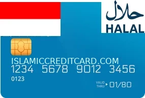 Sharia bank card with rupiah notes and a QRIS code payment on a phone