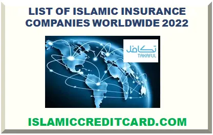 LIST OF ISLAMIC INSURANCE COMPANIES WORLDWIDE